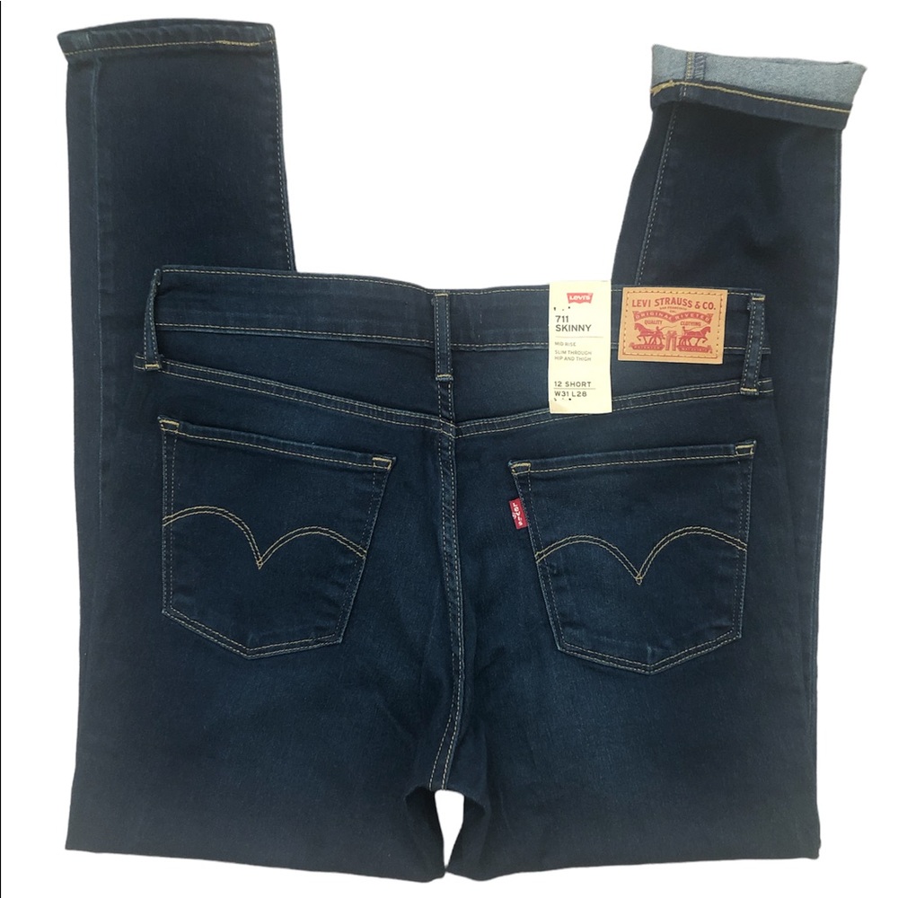 LEVI’S 711 SKINNY / MID RISE / SLIM THROUGH HIP AND THIGH / 12 SHORT / W…
